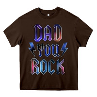Chocolate Brown Dad You Rock Heavy Core Tee - LillyAllenDesigns