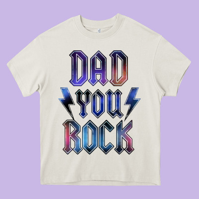 Dad You Rock Heavy Core Tee Designed By Lillyallendesigns