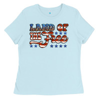 Baby Blue land of the free america Ladies Tee - Jasminsmagicworld