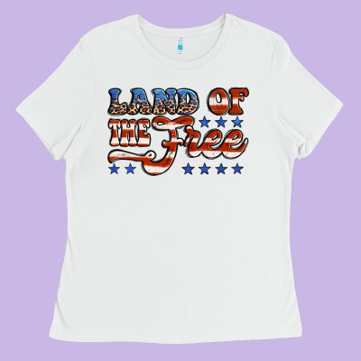 Land Of The Free America Ladies Tee Designed By Jasminsmagicworld