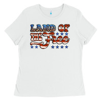 White land of the free america Ladies Tee - Jasminsmagicworld