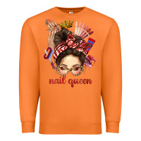 Carrot nail queen messy bun with crown bbs Premium Sweatshirt - BundleAndBundleShop