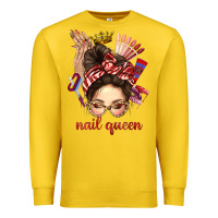 Lemon nail queen messy bun with crown bbs Premium Sweatshirt - BundleAndBundleShop