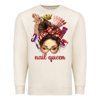 Sandshell nail queen messy bun with crown bbs Premium Sweatshirt - BundleAndBundleShop