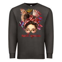 Smoke nail queen messy bun with crown bbs Premium Sweatshirt - BundleAndBundleShop