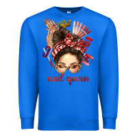 True Royal nail queen messy bun with crown bbs Premium Sweatshirt - BundleAndBundleShop