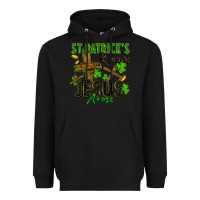 Black St. Patrick's knows Jesus arose Heavyweight Hoodie - FaDigitalArtStudio
