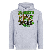 Heather Grey St. Patrick's knows Jesus arose Heavyweight Hoodie - FaDigitalArtStudio