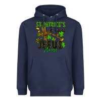Navy St. Patrick's knows Jesus arose Heavyweight Hoodie - FaDigitalArtStudio