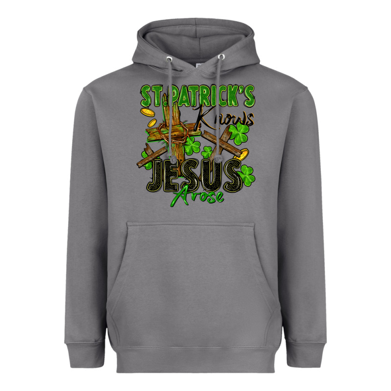 St. Patrick's Knows Jesus Arose Heavyweight Hoodie by FaDigitalArtStudio | Teevron