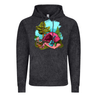Glamping Camp And Pink Tent Vintage Hoodie | Teevron