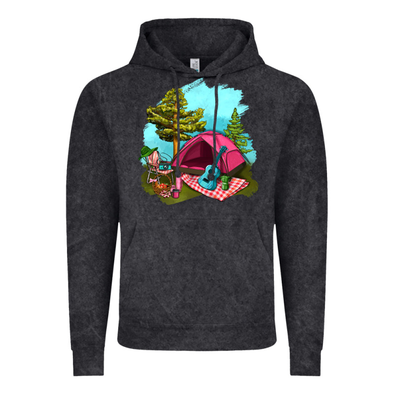 Glamping Camp And Pink Tent Vintage Hoodie by BundleAndBundleShop | Teevron