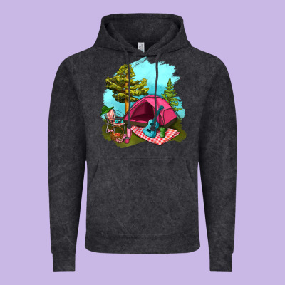 Glamping Camp And Pink Tent Vintage Hoodie Designed By Bundleandbundleshop