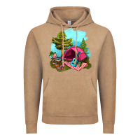 Vintage Coffee Glamping Camp And Pink Tent Vintage Hoodie - BundleAndBundleShop