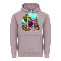 Vintage Zinc Glamping Camp And Pink Tent Vintage Hoodie - BundleAndBundleShop