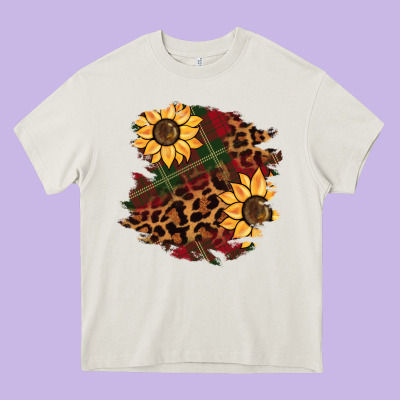 Christmas Leopard Sunflower Heavy Core Tee Designed By Barkaloodesign
