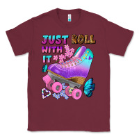 Burgundy just roll with it Classic Tee - BundleAndBundleShop