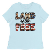 Land Of The Free America Western Pattern Ladies Tee | Teevron