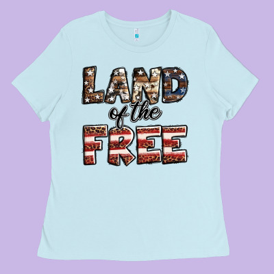 Land Of The Free America Western Pattern Ladies Tee Designed By Jasminsmagicworld