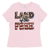 Bubblegum Pink Land of the free America western pattern Ladies Tee - Jasminsmagicworld