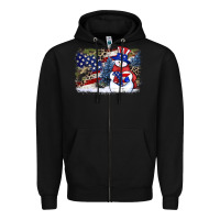 Black Patriotic snowman background 4th of july Zipper Hoodie - HowdyJamesFarm