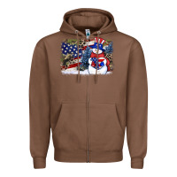 Chestnut Patriotic snowman background 4th of july Zipper Hoodie - HowdyJamesFarm