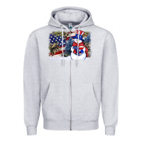Heather Grey Patriotic snowman background 4th of july Zipper Hoodie - HowdyJamesFarm