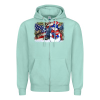 Seafoam Patriotic snowman background 4th of july Zipper Hoodie - HowdyJamesFarm