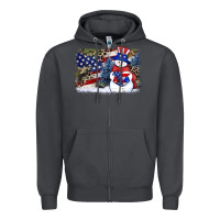 Smoke Patriotic snowman background 4th of july Zipper Hoodie - HowdyJamesFarm