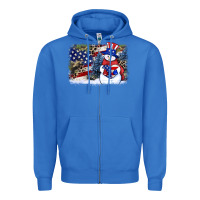 True Royal Patriotic snowman background 4th of july Zipper Hoodie - HowdyJamesFarm
