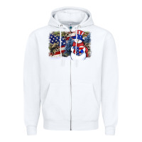 White Patriotic snowman background 4th of july Zipper Hoodie - HowdyJamesFarm