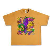 Peanut Butter mardi gras fleur de lis Urban Heavy Tee - LillyAllenDesigns