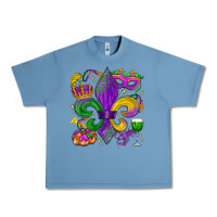 Pebble Blue mardi gras fleur de lis Urban Heavy Tee - LillyAllenDesigns