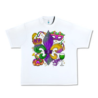 White mardi gras fleur de lis Urban Heavy Tee - LillyAllenDesigns