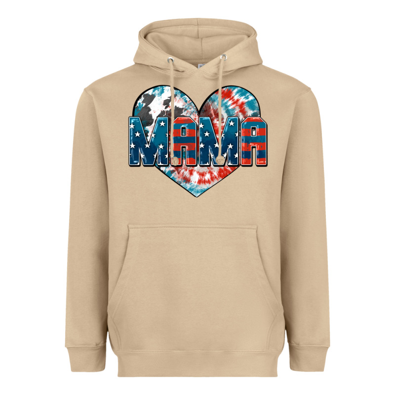 American Mama Heart Heavyweight Hoodie by FaDigitalArtStudio | Teevron
