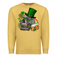 Antique Gold St Patrick's Day boho skull Premium Sweatshirt - FaDigitalArtStudio