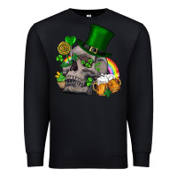 Black St Patrick's Day boho skull Premium Sweatshirt - FaDigitalArtStudio
