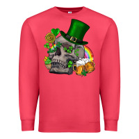 Cardinal St Patrick's Day boho skull Premium Sweatshirt - FaDigitalArtStudio