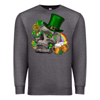 Charcoal Heather St Patrick's Day boho skull Premium Sweatshirt - FaDigitalArtStudio