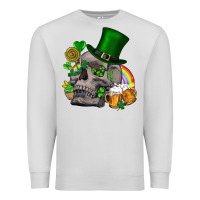 Dove Grey St Patrick's Day boho skull Premium Sweatshirt - FaDigitalArtStudio