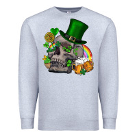 Heather Grey St Patrick's Day boho skull Premium Sweatshirt - FaDigitalArtStudio