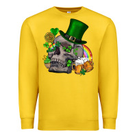 Lemon St Patrick's Day boho skull Premium Sweatshirt - FaDigitalArtStudio
