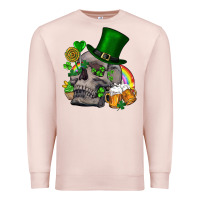 Pale Pink St Patrick's Day boho skull Premium Sweatshirt - FaDigitalArtStudio