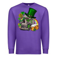 Purple St Patrick's Day boho skull Premium Sweatshirt - FaDigitalArtStudio