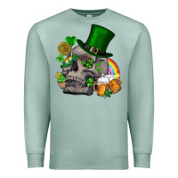 Seafoam St Patrick's Day boho skull Premium Sweatshirt - FaDigitalArtStudio