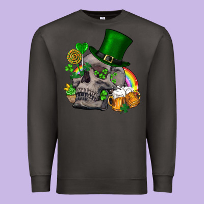 St Patrick's Day Boho Skull Premium Sweatshirt Designed By Fadigitalartstudio
