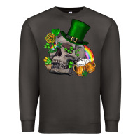 Smoke St Patrick's Day boho skull Premium Sweatshirt - FaDigitalArtStudio