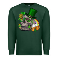 Sports Green St Patrick's Day boho skull Premium Sweatshirt - FaDigitalArtStudio