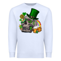 White St Patrick's Day boho skull Premium Sweatshirt - FaDigitalArtStudio