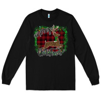 Black Merry Christmas Deer Long Sleeve Tee - Bettercallsaul